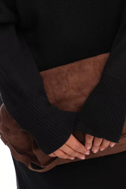 Платье гольф из трикотажа с вязкой коса