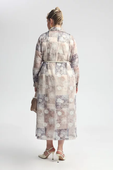 Платье с разрезами из тенселя с пайетками