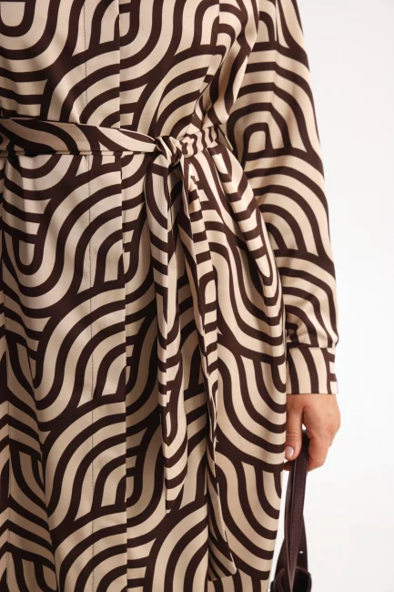 Платье рубашка из поливискозы с принтом