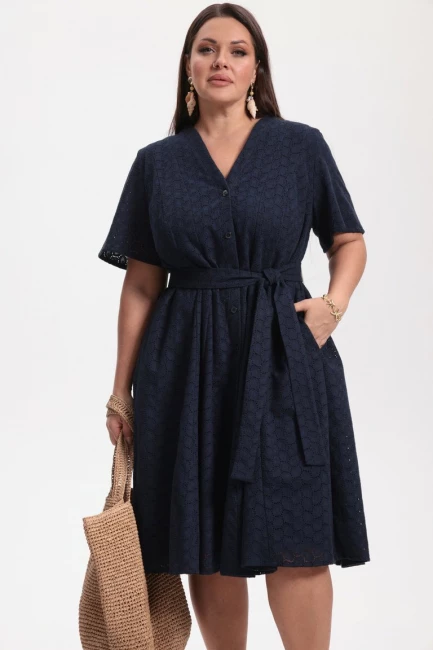 Платье на пуговицах из шитья – фото – Plus Size 50–64 – Моно-Стиль