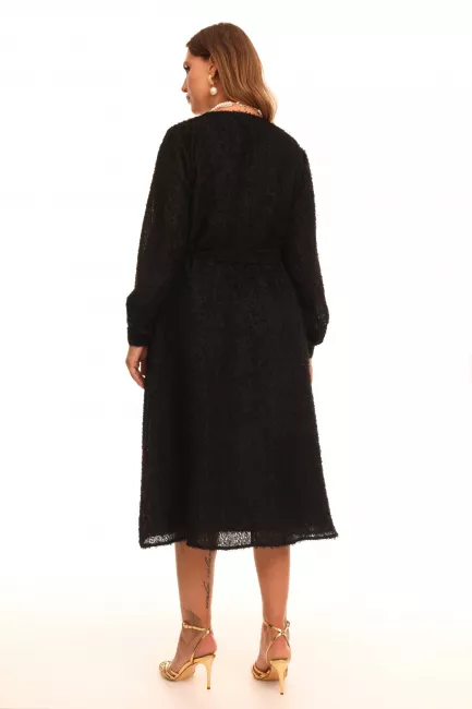 Платье на запáхе из шифона с бахромой