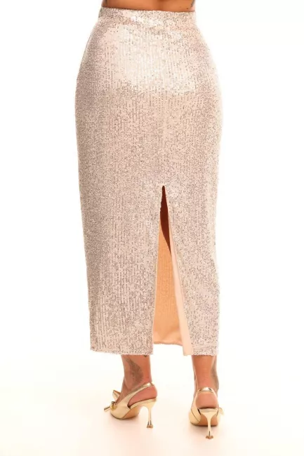 Макси юбка с пайетками и подкладкой