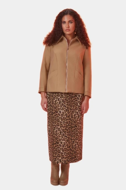 Куртка жакет на молнии из поливискозы – фото – Plus Size 50–64 – Моно-Стиль