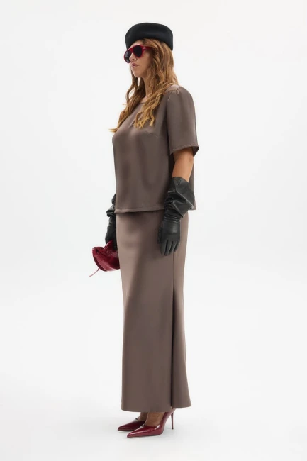 Юбка годе из шелка с баской – фото – Plus Size 50–64 – Моно-Стиль