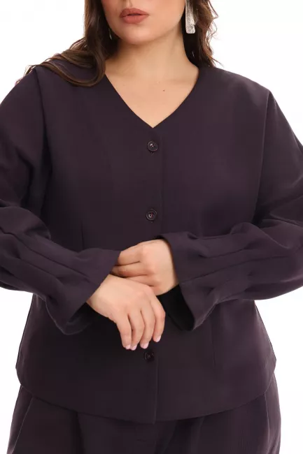 Жакет леди лайк с присборенной манжетой