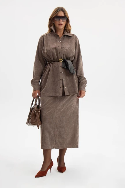 Куртка рубашка из вельвета – фото – Plus Size 50–64 – Моно-Стиль