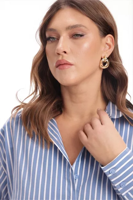 Рубашка в полоску из хлопка