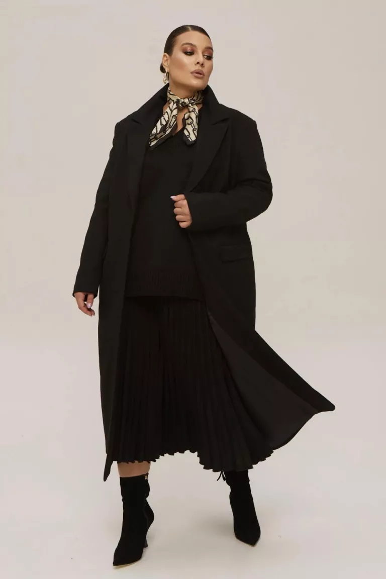 Пиджак пальто длиной макси с увеличенной линей плеча на крупную женскую фигуру Оверсайз Пиджак пальто длиной макси с увеличенной линей плеча большой размер