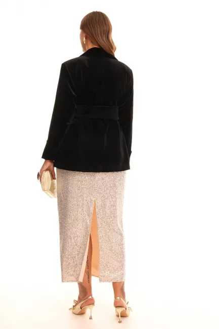 Макси юбка с пайетками и подкладкой