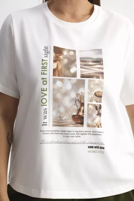 Футболка с принтом из хлопка
