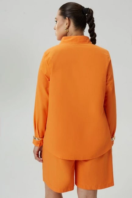 Шорты бермуды relaxed fit оранжевого цвета