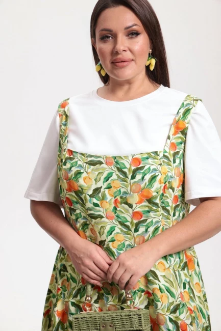 Платье сарафан на лямках из поливискозы – фото – Plus Size 50–64 – Моно-Стиль
