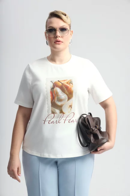Футболка трикотаж с принтом груша