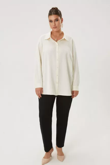 Рубашка relaxed fit из молочной поливискозы