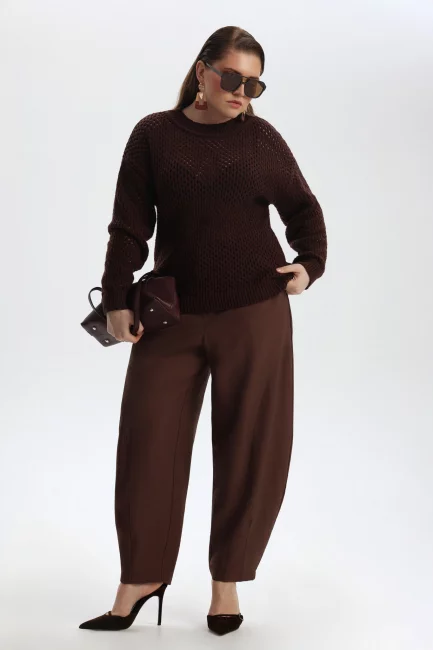 Джемпер сетка шоколадного цвета