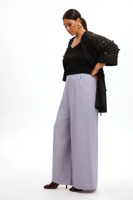 Брюки палаццо из муслина – фото – Plus Size 50–64 – Моно-Стиль