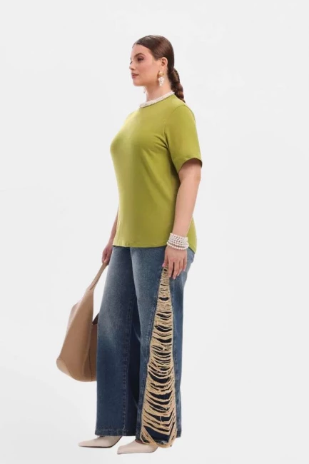 Джинсы палаццо в стиле гранж – фото – Plus Size 50–64 – Моно-Стиль