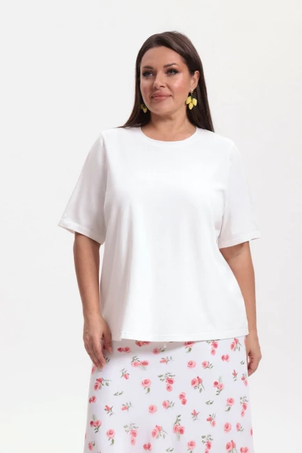 Футболка базовая с круглым вырезом – фото – Plus Size 50–64 – Моно-Стиль