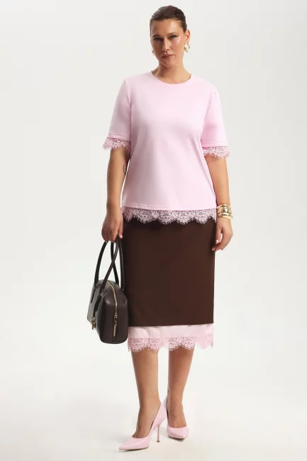 Футболка с кружевом