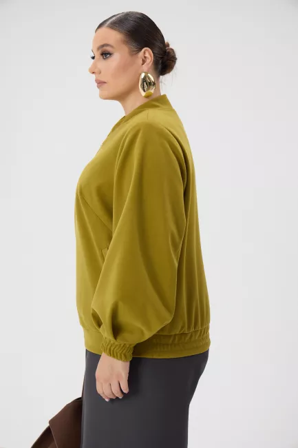 Бомбер из смесовой шерсти с ворсом