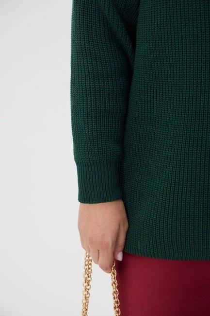 Джемпер из смесового вязаного хлопка с круглым вырезом