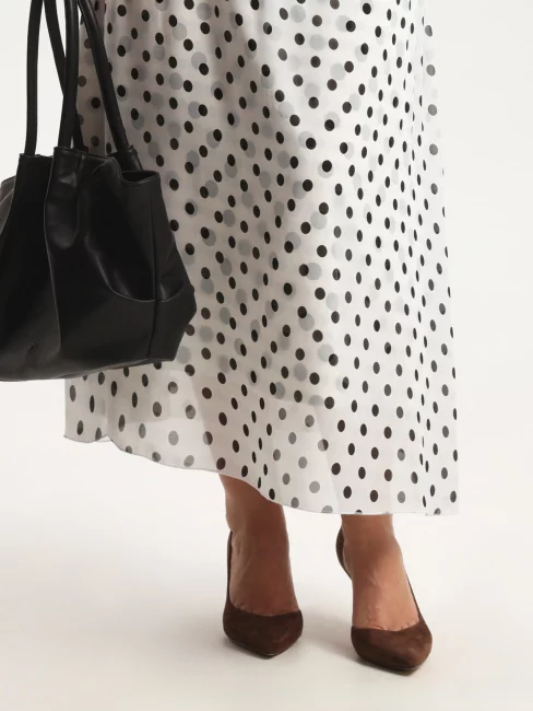 Юбка слип из шифона с принтом