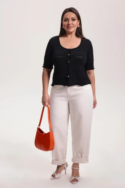 Джинсы бананы из облегченного денима – фото – Plus Size 50–64 – Моно-Стиль