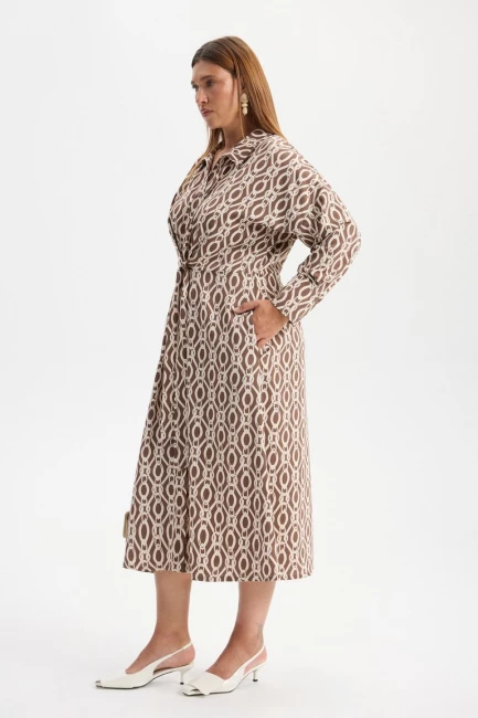 Платье с конструктивной завязкой и принтом пуччи – фото – Plus Size 50–64 – Моно-Стиль