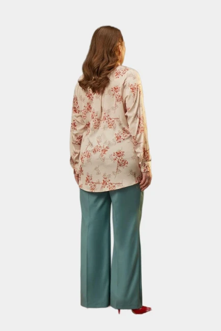 Брюки клеш мятного цвета – фото – Plus Size 50–64 – Моно-Стиль