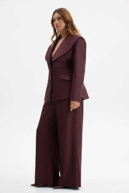 Брюки палаццо из костюмной ткани с блеском – фото – Plus Size 50–64 – Моно-Стиль