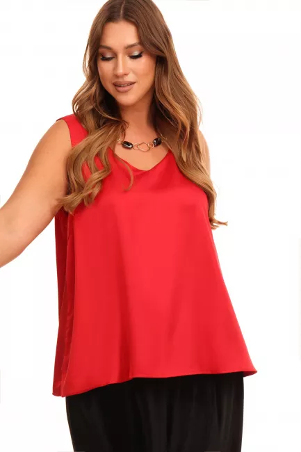 Красный шелковый топ на подкладке