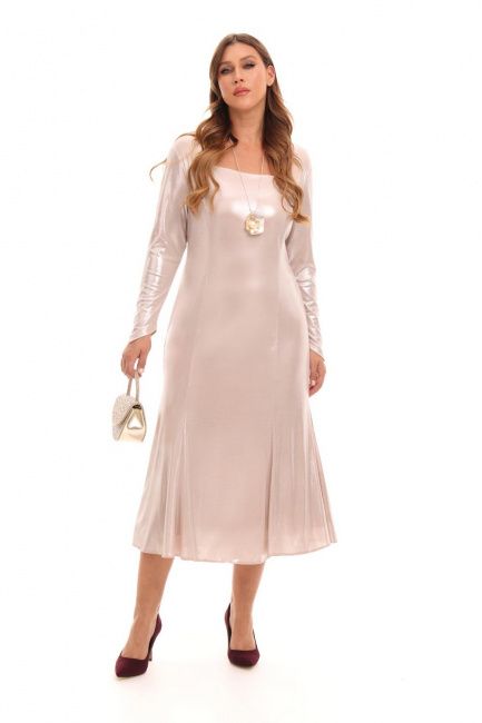 Платье макси из трикотажа с металлизированным эффектом