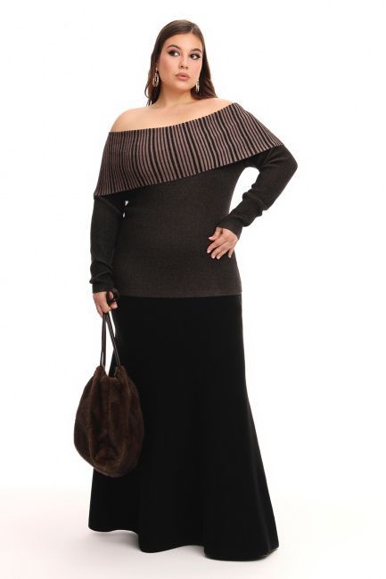 Юбка годе длиной макси из вязаного трикотажа