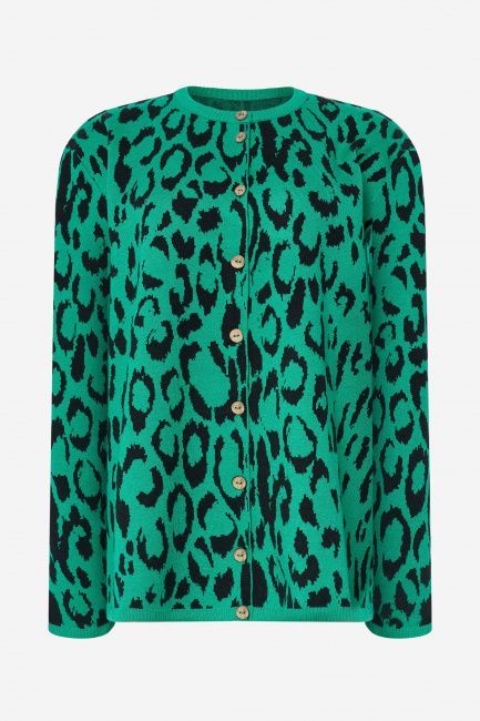 Кардиган из смесового хлопка с леопардовым принтом