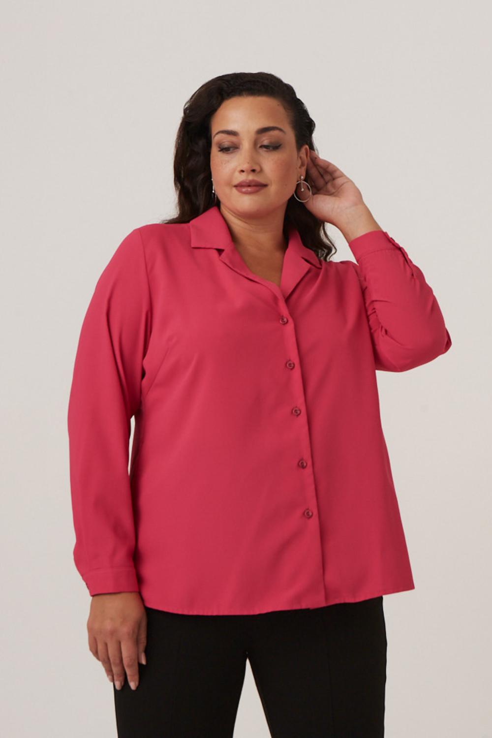 Розовая блузка из шелка большого размера купить онлайн в интернет-магазине с доставкой 