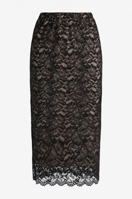 Юбка карандаш из черного кружева