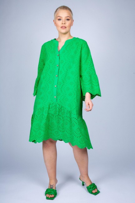 Зеленое платье рубашка из шитья