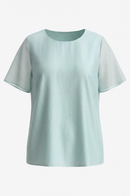 Блузка с коротким рукавом из тенселя на подкладке