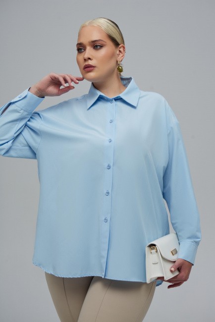 Базовая рубашка relaxed fit из смесового хлопка