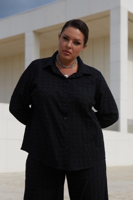 Черная рубашка в стиле кантри из шитья