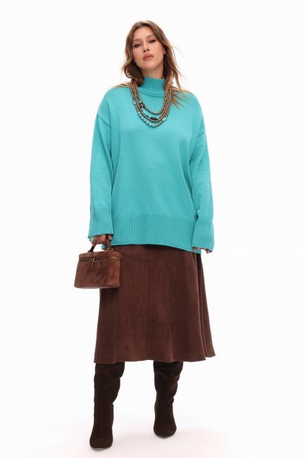 Джемпер relaxed fit с воротником стойка