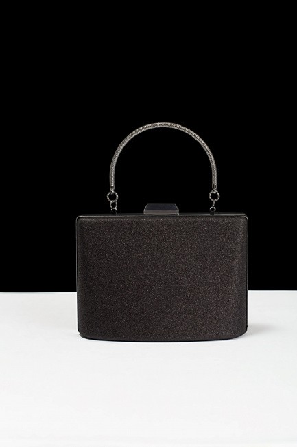 Черная шелковая сумка клатч