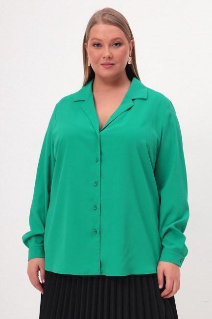 Салатовая рубашка из шелка большого размера купить онлайн