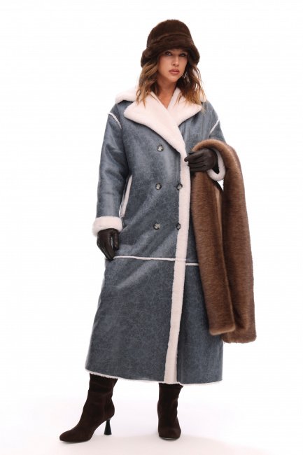 Пальто дубленка из 100% шерсти мериноса