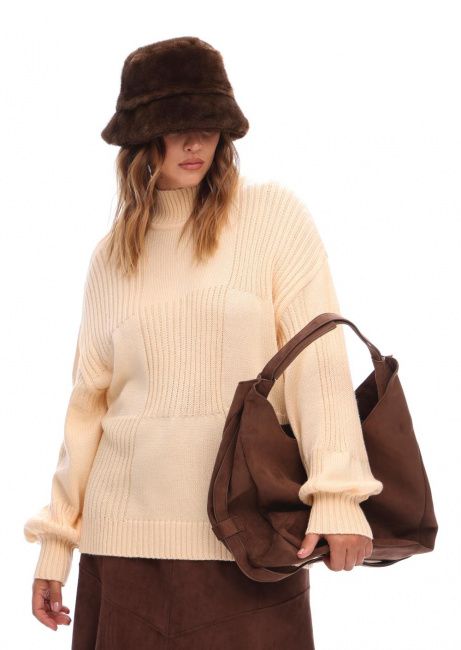 Джемпер relax fit с рукавом фонарик