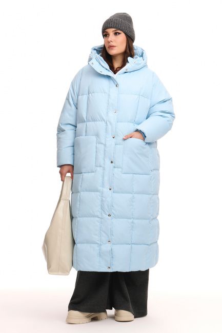 Пуховик макси с натуральным наполнителем