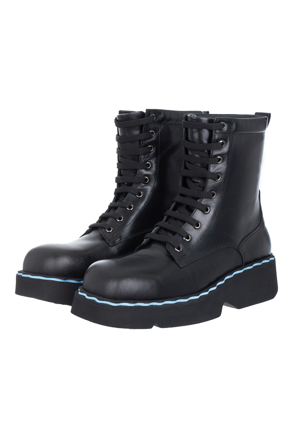 Черные кожаные ботинки на платформе от Моно-Стиль