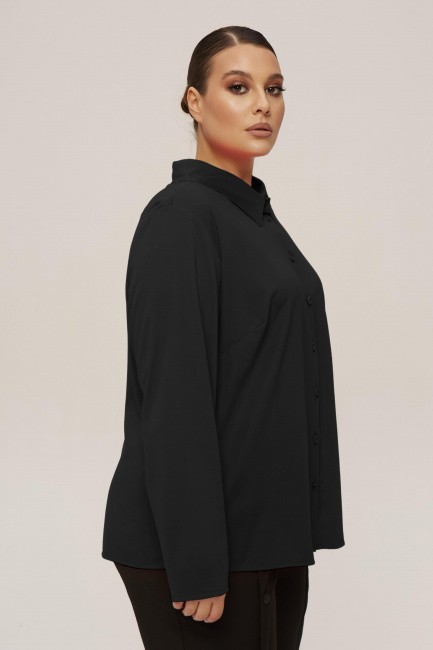 Рубашка relaxed fit с зауженным рукавом из мерсеризованного трикотажа