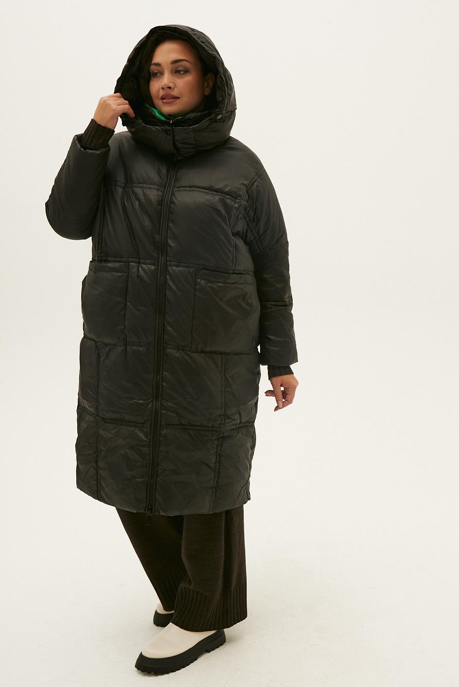Пальто пуховик на зеленой подкладке большого размера для женщин плюс сайз заказать с доставкой 
