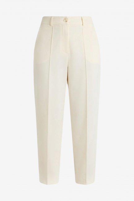 Брюки укороченной длины молочного цвета